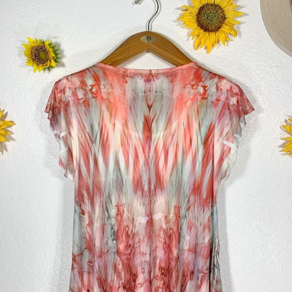 Live & Let Live sublimation embroidered short sleeve sway blouse size small - Picture 8 of 9